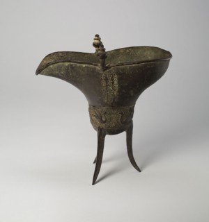 Goblet (jue), Ming dynasty, Tianshun period (1457–1464), 1464, China, Bronze, 20.5 × 19.1 × 8.4 cm
