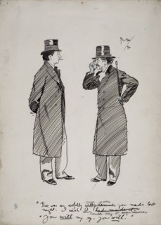 Oscar Wilde and Whistler, 1894, Philip William May, English, 1864-1903, England, Pen and black ink,