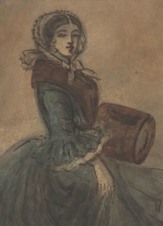 Woman with a Muff, c. 1860–1864 (?), Constantin Guys, French, 1802-1892, France, Pen and brown ink