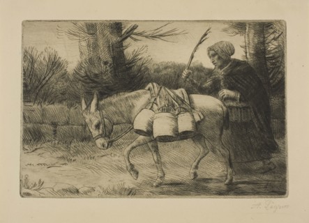 Milkmaid, c. 1880, Alphonse Legros, French, 1837-1911, France, Etching and drypoint on buff laid
