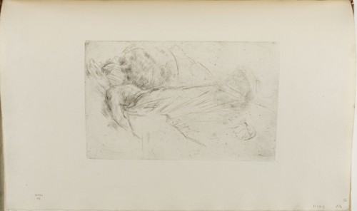 Girl Lying Down, 1875/76, James McNeill Whistler, American, 1834-1903, United States, Drypoint with