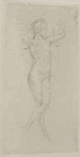 Nude Girl with Arms Raised, 1873/78, James McNeill Whistler, American, 1834-1903, United States,