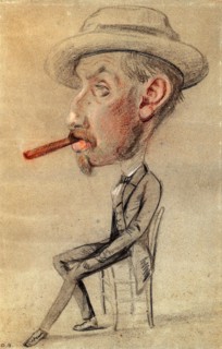 Caricature of a Man with a Big Cigar, 1855/56, Claude Monet, French, 1840-1926, France, Black and