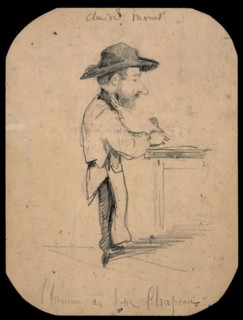 Caricature of a Man in the Small Hat, 1855/56, Claude Monet, French, 1840-1926, France, Graphite on