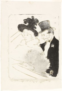 At the Concert, 1896, Henri de Toulouse-Lautrec, French, 1864-1901, France, Lithograph on cream
