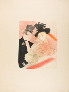 At the Concert, 1896, Henri de Toulouse-Lautrec, French, 1864-1901, France, Color zincograph on