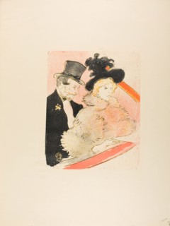 At the Concert, 1896, Henri de Toulouse-Lautrec, French, 1864-1901, France, Color zincograph on