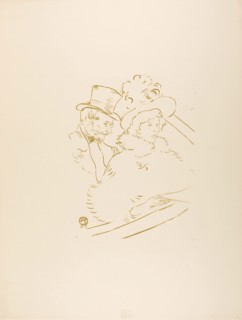 At the Concert, 1896, Henri de Toulouse-Lautrec, French, 1864-1901, France, Zincograph on cream