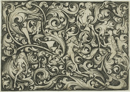 Ornament with Women Fighting, c. 1460, Master E. S., German, active c. 1450-1467, Germany,