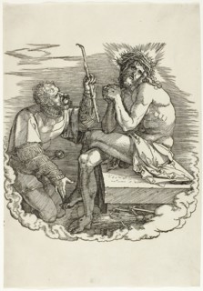 Christ, Man of Sorrows, Mocked by a Soldier, frontispiece from The Large Passion, 1511, Albrecht