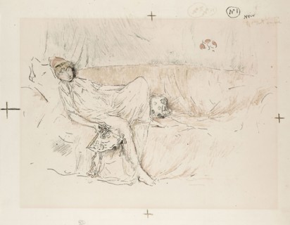 Draped Figure, Reclining, 1892, James McNeill Whistler, American, 1834-1903, United States,
