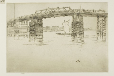 Old Battersea Bridge, 1879, James McNeill Whistler, American, 1834-1903, United States, Etching and