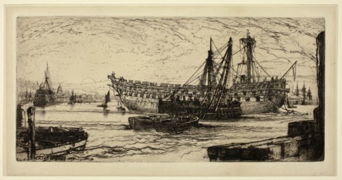 Breaking Up of the Agamemnon, No. 1, 1870, Francis Seymour Haden, English, 1818-1910, England,