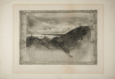 The Cliff, Bay of St. Malmo, 1889–90, Félix Hilaire Buhot, French, 1847-1898, France, Etching,