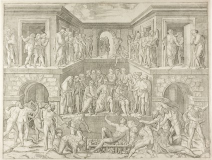 Martyrdom of Saint Lawrence, 1520/25, Marcantonio Raimondi (Italian, c.1480-1534), after Baccio