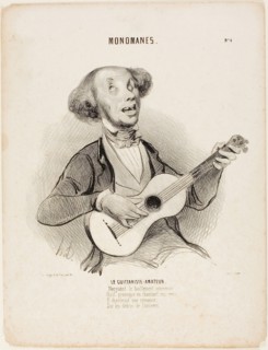 The Amateur Guitarist. Defying everyone’s yawns, As he sings his puny verse, He would sing a