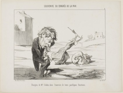 Followers of Mr. Cobden, exercising their peaceful functions, plate 5 from Souvenirs Du Congres De