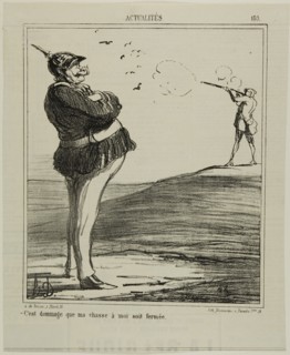 -What a shame that I am not allowed go hunting, plate 180 from Actualitiés, 1867, Honoré Victorin