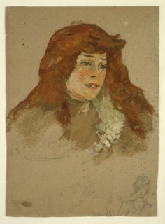 Mme Lili Grenier (recto), Landscape with Church (verso), 1885/88, Henri de Toulouse-Lautrec,
