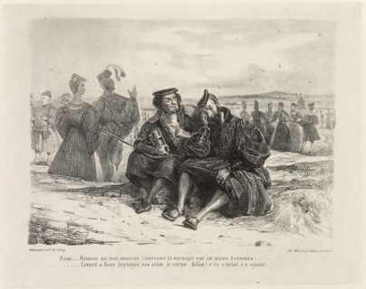 Faust and Wagner, 1828, Eugène Delacroix, French, 1798-1863, France, Lithograph in black on light