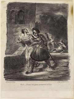 Mephistopheles and Faust Fleeing after the Duel, 1828, Eugène Delacroix, French, 1798-1863, France,