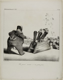 A large mortar with a short range, plate 488, 1834, Honoré Victorin Daumier, French, 1808-1879,