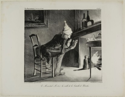 General Mortier, the evening before the battle of Waterloo, plate 456, 1835, Honoré Victorin