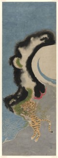 Dragon and tiger, c. 1780, Isoda Koryusai, Japanese, 1735-1790, Japan, Hand-colored woodblock