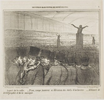View of the Grand Hall, 1859, Honoré Victorin Daumier, French, 1808-1879, France, Lithograph on