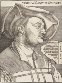 Portrait of Ulrich Varnbüler, 1522, Albrecht Dürer, German, 1471-1528, Germany, Woodcut in black on
