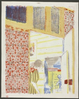 Interior with Pink Wallpaper III, plate seven from Landscapes and Interiors, 1899, Edouard Vuillard