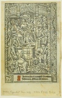 The Martyrdom of Saint John the Evangelist (recto), and December Calendar (verso), from Book of