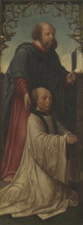 Saint Matthias (?) and a Donor, Saint Andrew (reverse), 1520/25, Jacob Cornelisz. van Oostsanen or