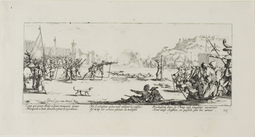 The Firing Squad, plate twelve from The Miseries of War, 1633, Jacques Callot (French, 1592-1635),