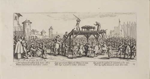 The Wheel, plate fourteen from The Miseries of War, 1633, Jacques Callot (French, 1592-1635),