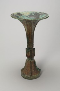 Beaker, Shang dynasty ( about 1600–1050 BC ), China, Bronze, H. 31.2 × diam. 17.5 cm (12 1/4 × 6