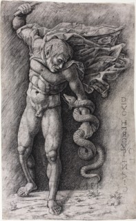 Faun Attacking a Snake, c. 1500, School of Andrea Mantegna, Italian, 1431-1506, Italy, Engraving in