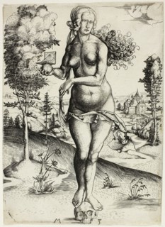 Memento Mori, 1500/02, Master M.Z., German, active 1500-1550, Germany, Engraving in black on ivory