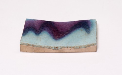 Rectangular Shard, Song dynasty (960–1279), China, Jun ware, stoneware with light blue and purple