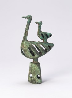 Pole Top with Double Bird-Shaped Bell (one of pair), 6th/4th century B.C., Northern China or Inner
