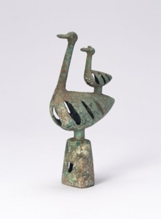 Pole Top with Double Bird-Shaped Bell (one of pair), 6th/4th century B.C., Northern China or Inner