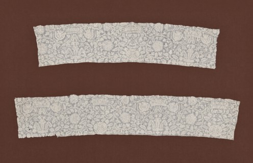 Two Fragments from a Border, 1661, England, Devonshire or Dorset, England, Linen, bobbin part lace,