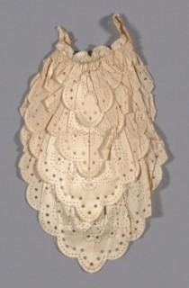 Sleeve Pieces, 1758, France, White taffeta with cut work pattern, W. 12.1 cm (4 3/4 in.)