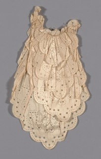 Sleeve Pieces, 1758, France, White taffeta with cut work pattern, W. 12.1 cm (4 3/4 in.)