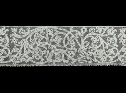Flounce (Possibly From an Alb), 1701/50, Italy, Linen, bobbin part lace (continuous clothwork
