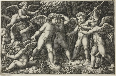 Game of Cupids, 1533, Master of the Die (Italian, active c. 1530-1560), after Raffaello Sanzio,