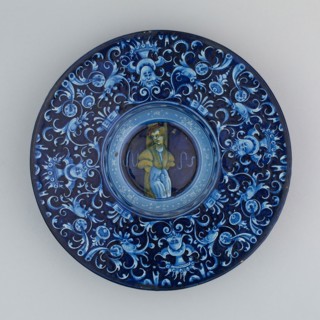 Plate with a Youth, c. 1530, Italian, Faenza, Faenza, Tin-glazed earthenware (maiolica), Diameter: