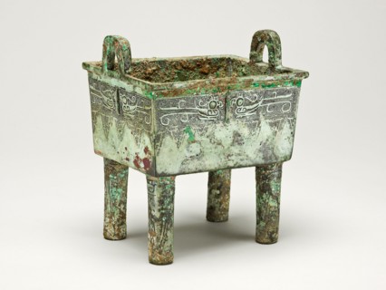 Rectangular Cauldron, Shang dynasty ( about 1600–1046 BC ), 12th/11th century, China, Bronze, 17.0