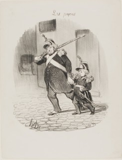 The day of the great parade, plate 6 from Les Papas, 1847, Honoré Victorin Daumier, French,