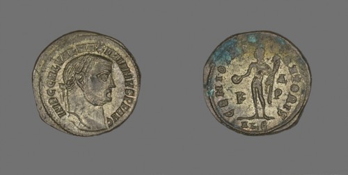 As (Coin) Portraying Emperor Galerius, AD 305/311, Roman, minted in Alexandria, Ancient